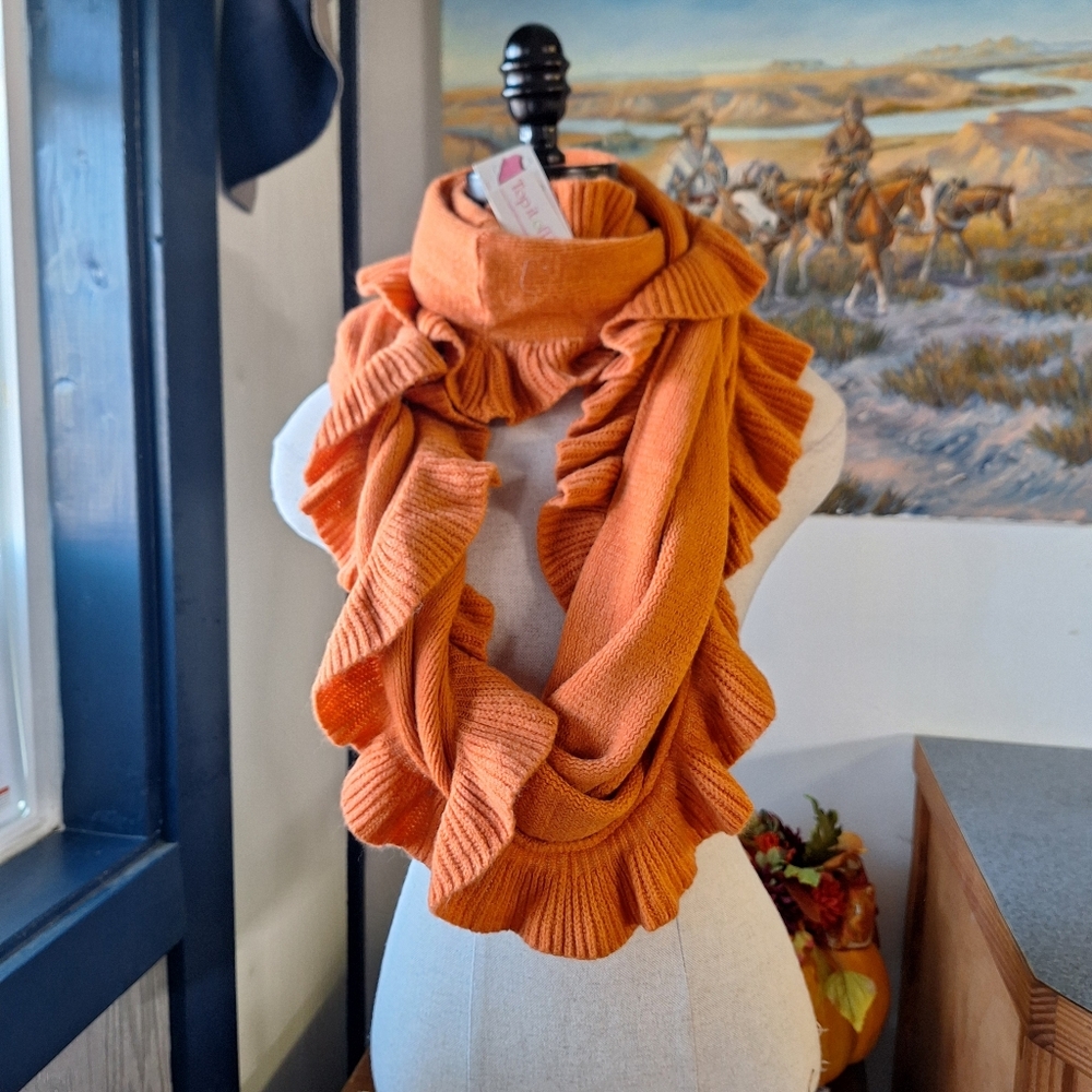 Top It Off Ruffled Knit 3-In-One Ruffled Unity Wrap/Scarf, NWT - Picture 5 of 10